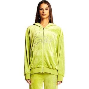 I.AM.GIA DARIA HOODIE in green velvet sz SMALL